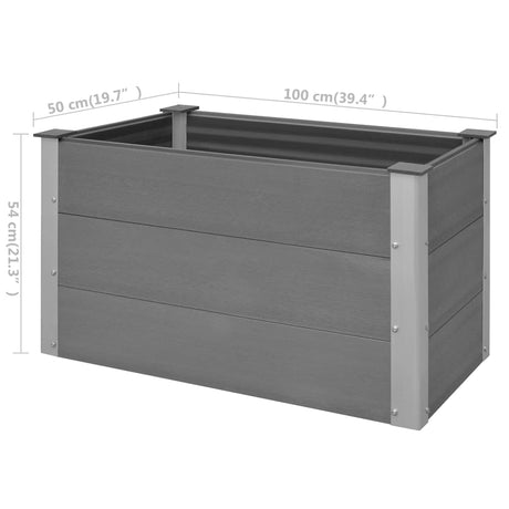 Plantenbak verhoogd 100x50x54 cm HKC grijs - AllerleiShop