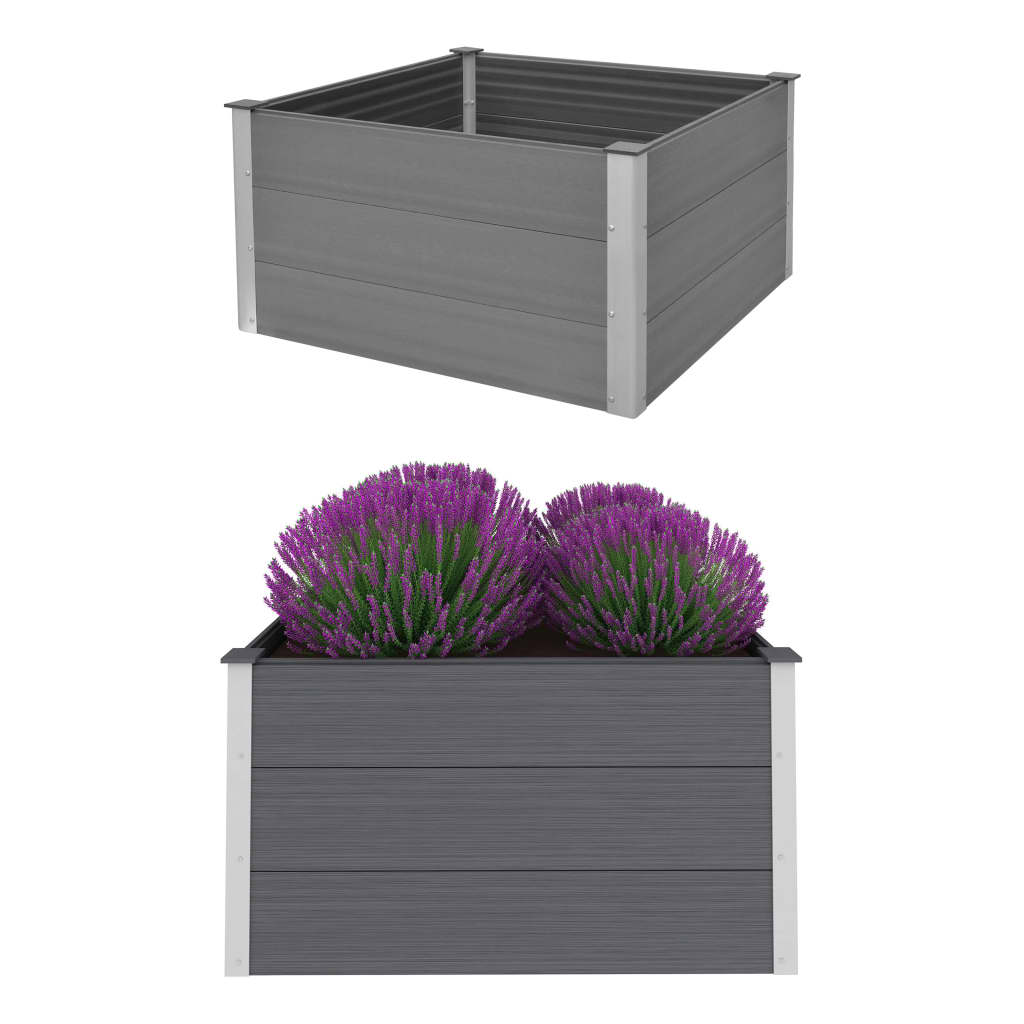 Plantenbak verhoogd 100x100x54 cm HKC grijs - AllerleiShop