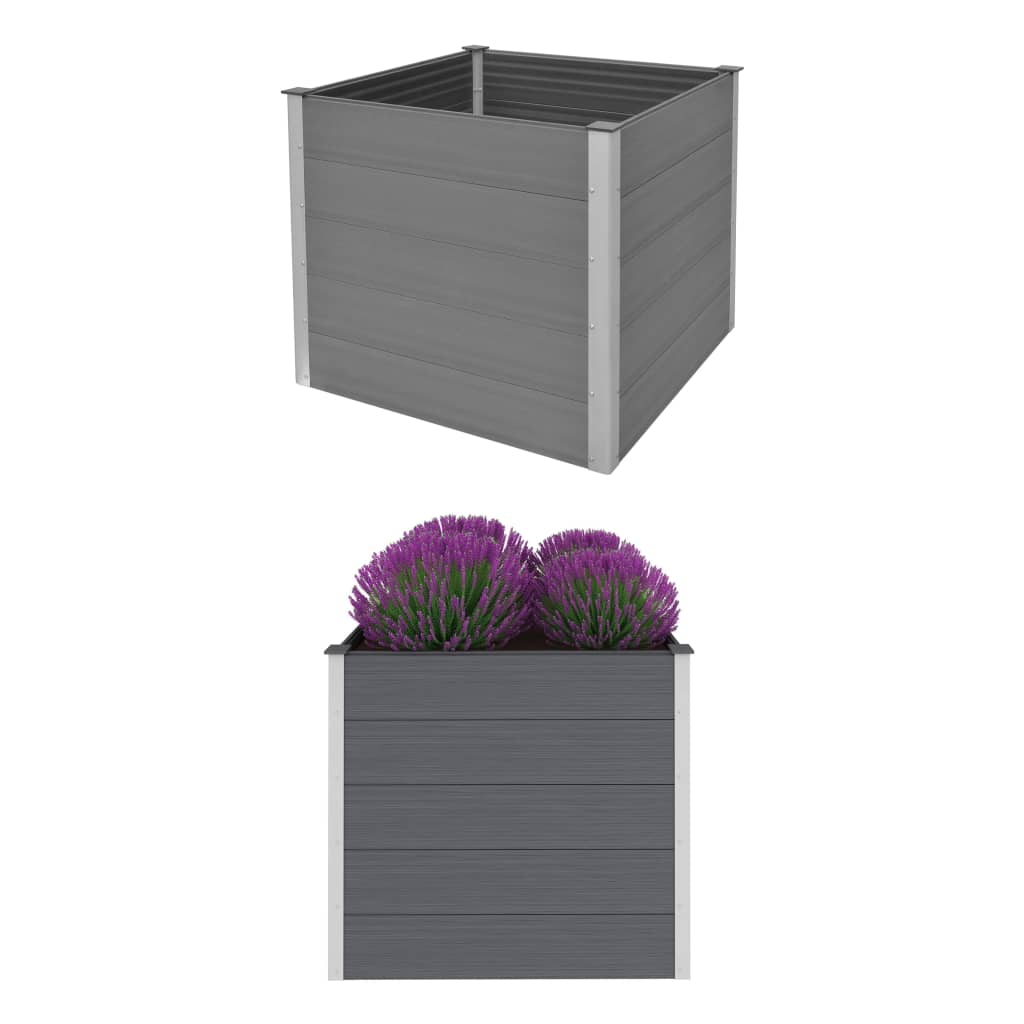 Plantenbak verhoogd 100x100x91 cm HKC grijs - AllerleiShop