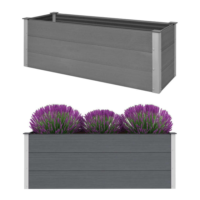 Plantenbak verhoogd 150x50x54 cm HKC grijs - AllerleiShop