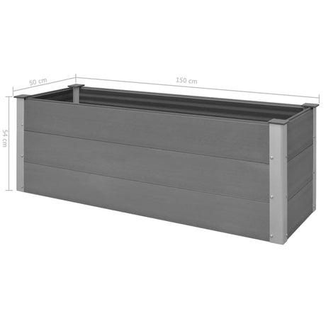 Plantenbak verhoogd 150x50x54 cm HKC grijs - AllerleiShop