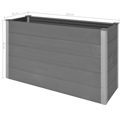 Plantenbak verhoogd 150x50x91 cm HKC grijs - AllerleiShop