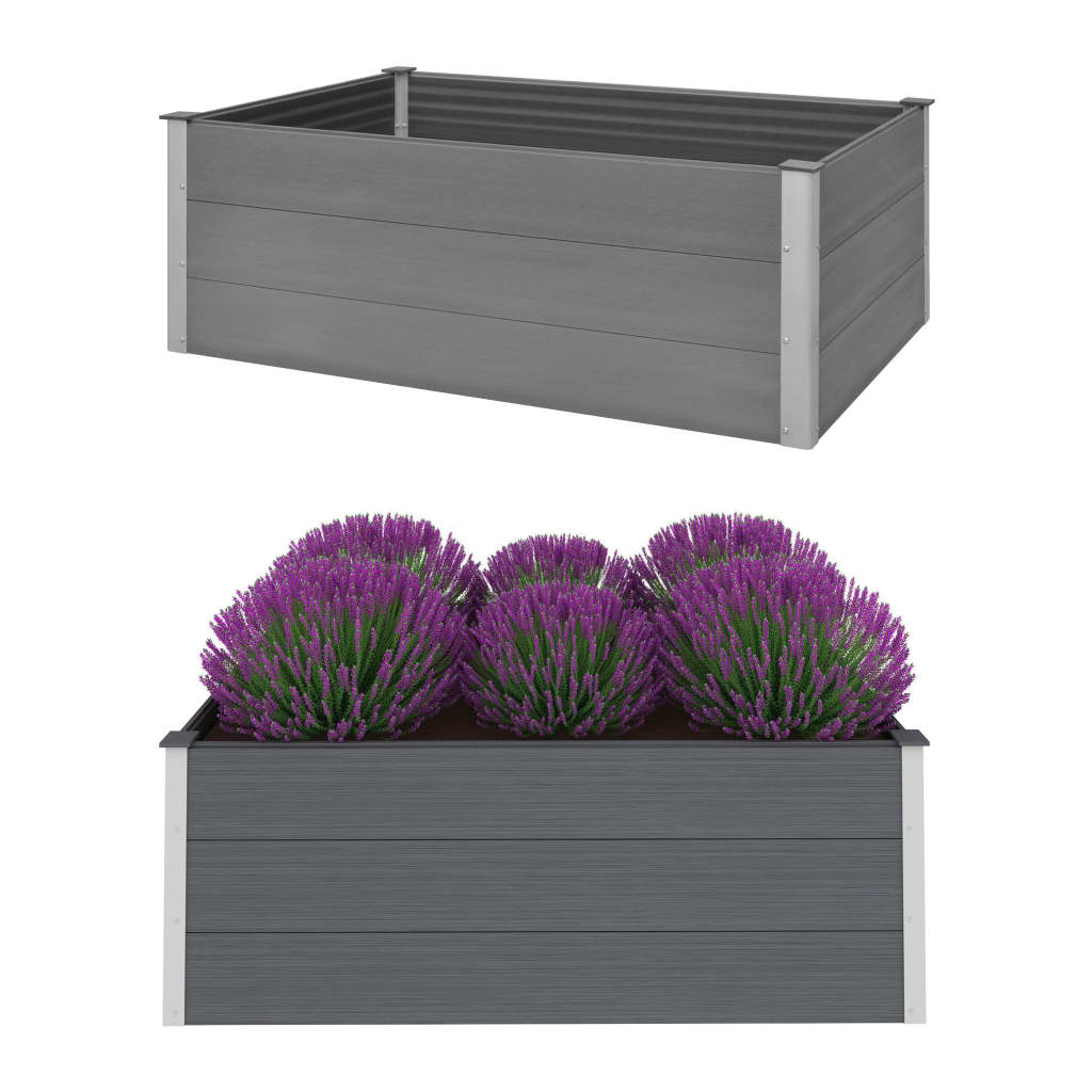 Plantenbak verhoogd 150x100x54 cm HKC grijs - AllerleiShop