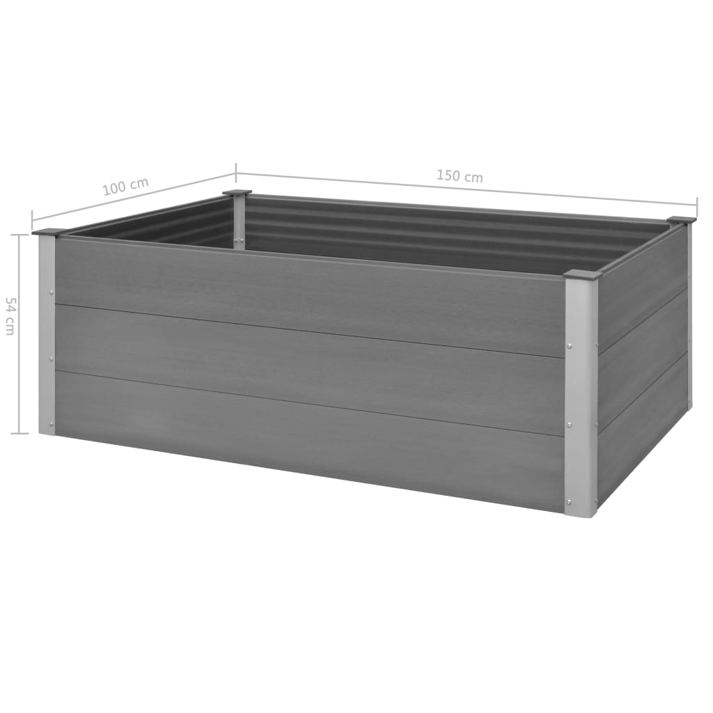 Plantenbak verhoogd 150x100x54 cm HKC grijs - AllerleiShop