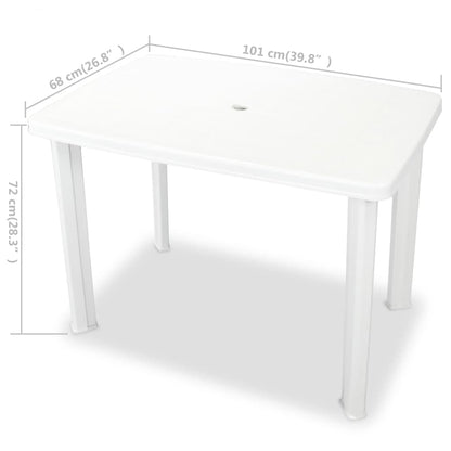 Tuintafel 101x68x72 cm kunststof wit - AllerleiShop