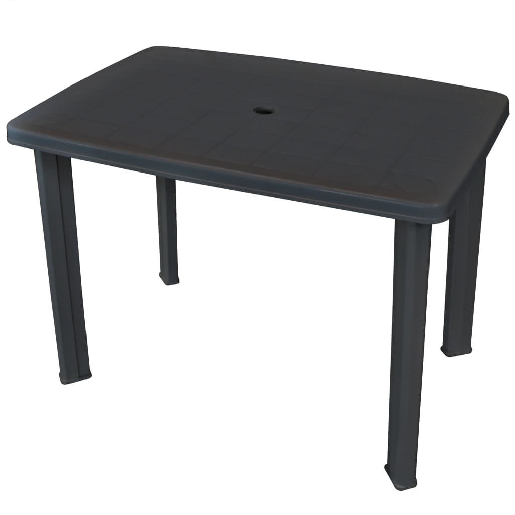 Tuintafel 101x68x72 cm kunststof antraciet - AllerleiShop