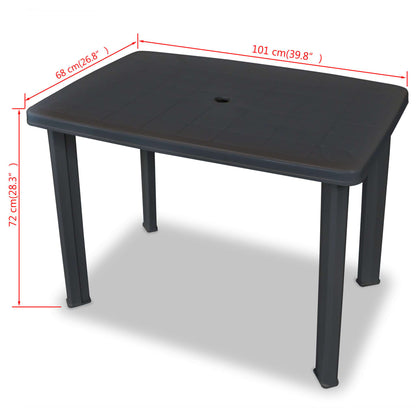 Tuintafel 101x68x72 cm kunststof antraciet - AllerleiShop