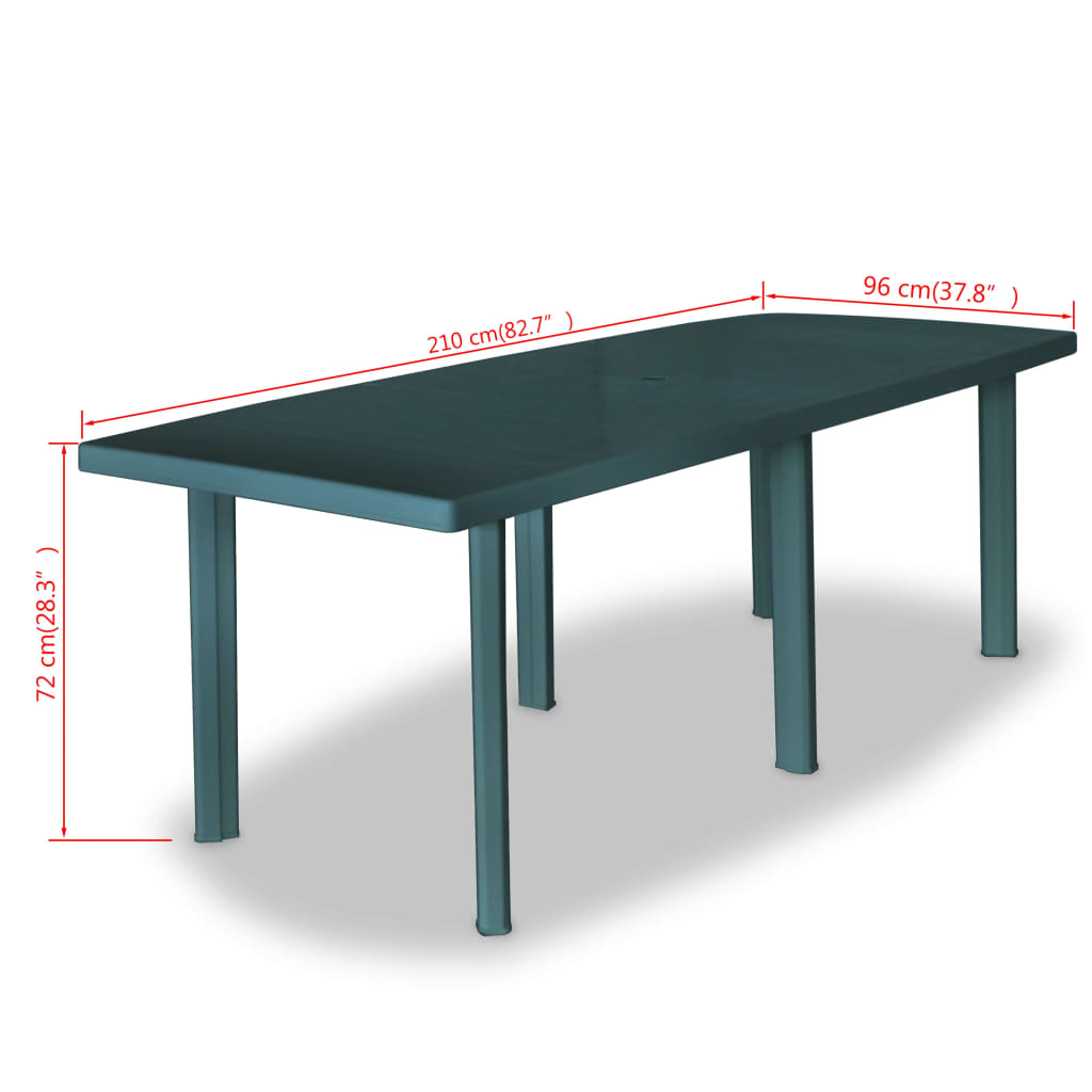 Tuintafel 210x96x72 cm kunststof groen - AllerleiShop