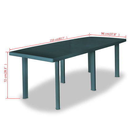 Tuintafel 210x96x72 cm kunststof groen - AllerleiShop