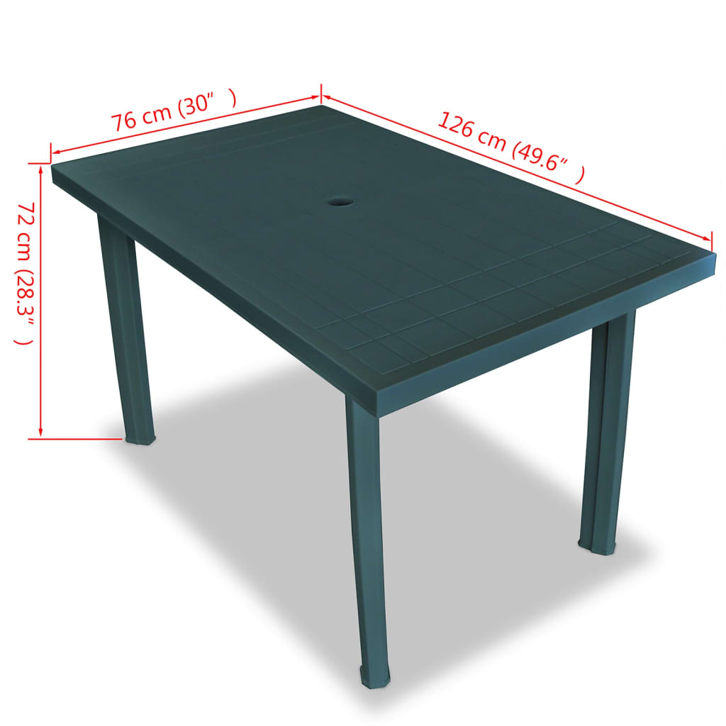 Tuintafel 126x76x72 cm kunststof groen - AllerleiShop