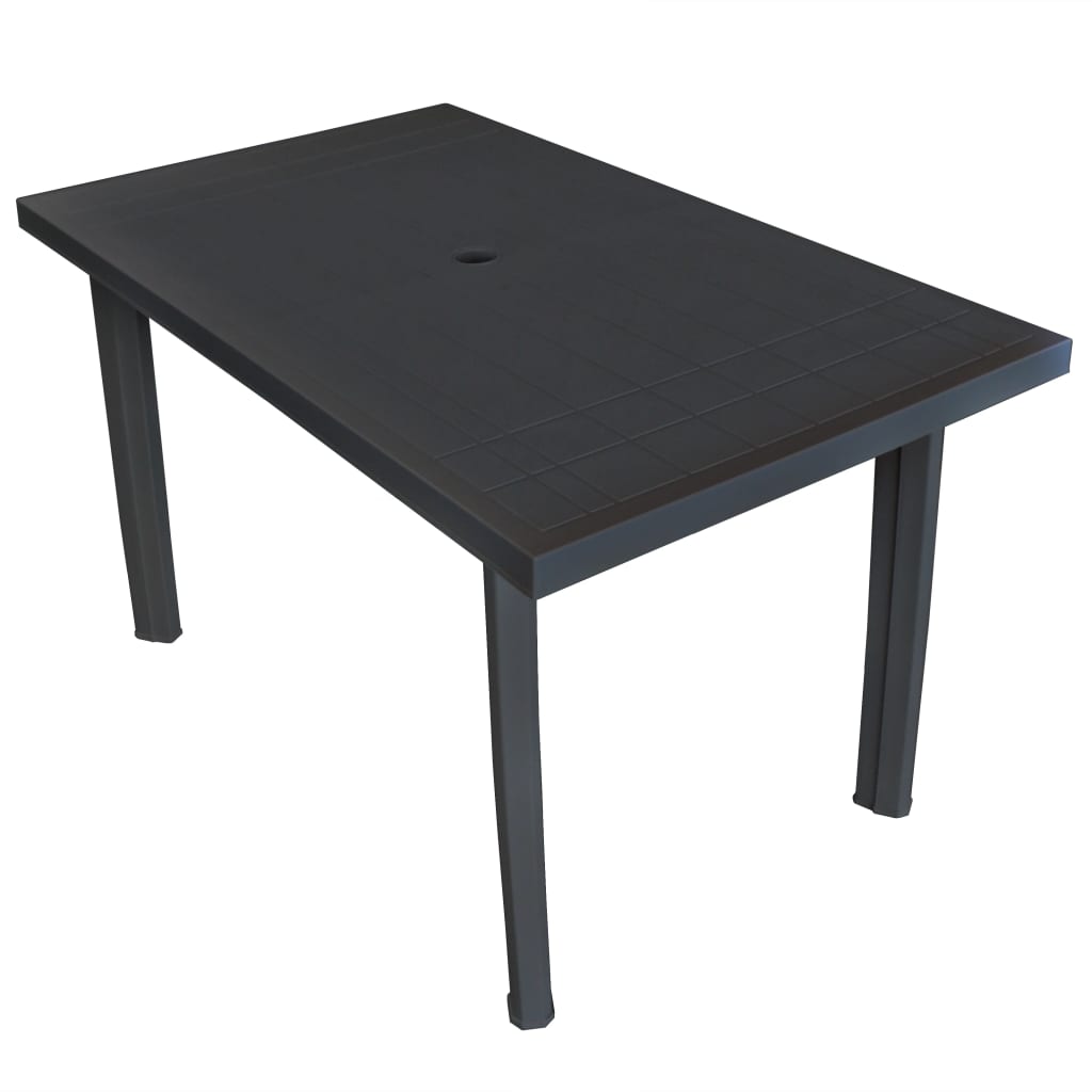 Tuintafel 126x76x72 cm kunststof antraciet - AllerleiShop