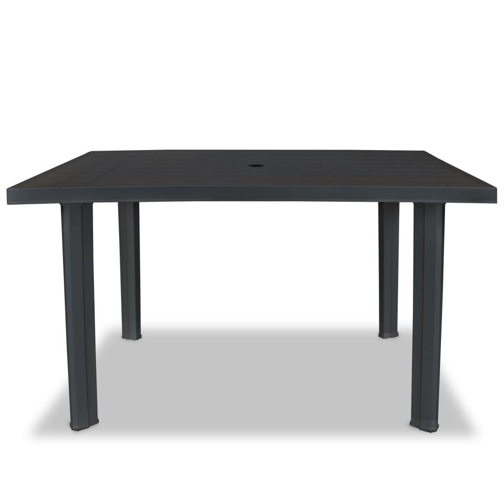 Tuintafel 126x76x72 cm kunststof antraciet - AllerleiShop