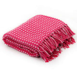 Plaid vierkantjes 125x150 cm katoen roze