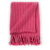 Plaid vierkantjes 125x150 cm katoen roze