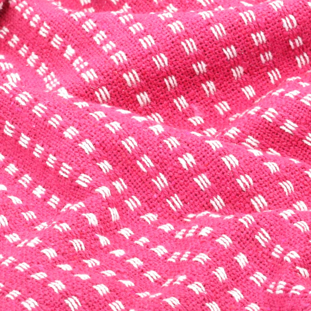 Plaid vierkanten 220x250 cm katoen roze