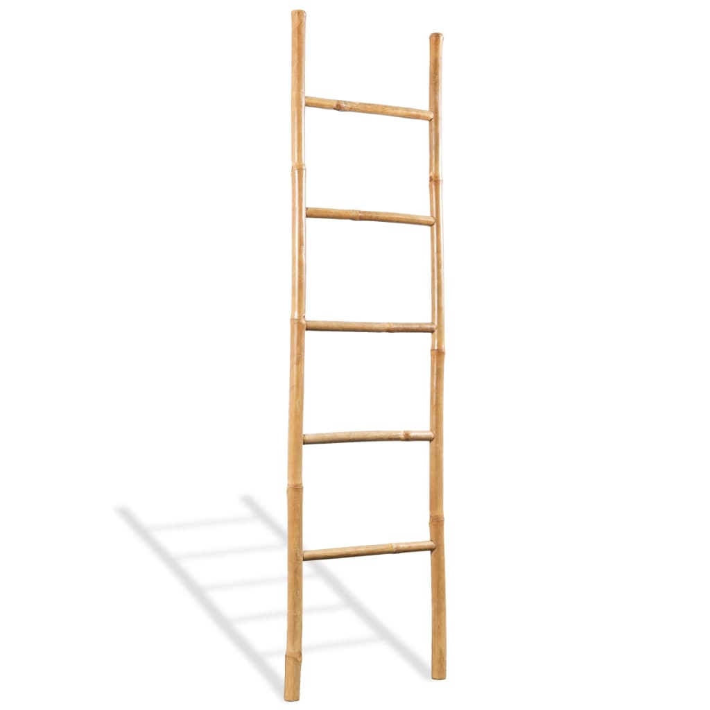 Handdoekladder met 5 sporten 150 cm bamboe - AllerleiShop