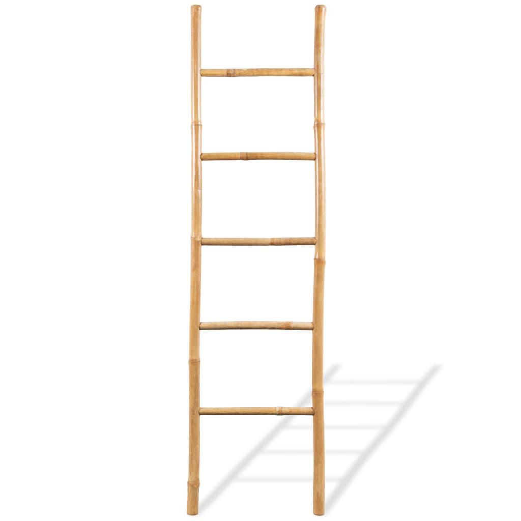 Handdoekladder met 5 sporten 150 cm bamboe - AllerleiShop