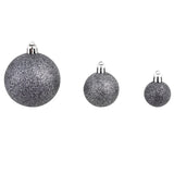 100-delige Kerstballenset 3/4/6 cm wit/grijs