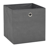 Opbergboxen 4 st 32x32x32 cm nonwoven stof grijs