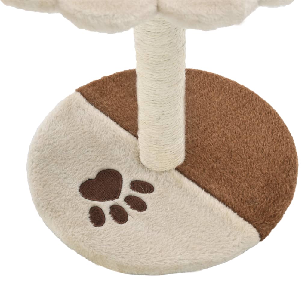 Kattenkrabpaal met sisal krabpaal 40 cm beige en bruin