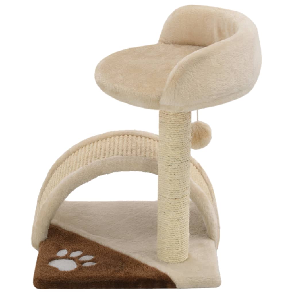 Kattenkrabpaal met sisal krabpaal 40 cm beige en bruin