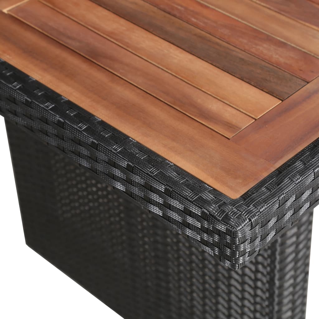 Tuintafel 240x90x74 cm poly rattan en massief acaciahout - AllerleiShop