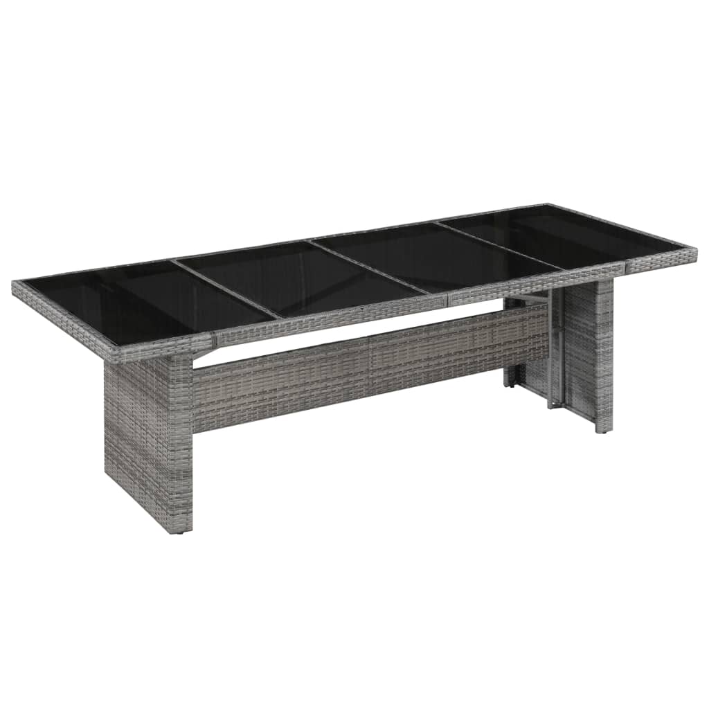 Tuintafel 240x90x74 cm poly rattan en glas - AllerleiShop