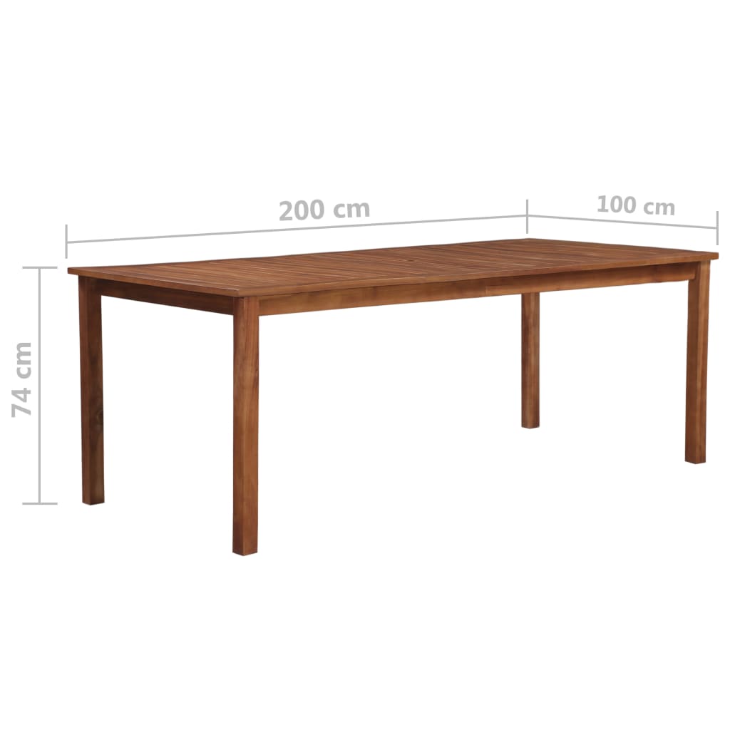 Tuintafel 200x100x74 cm massief acaciahout - AllerleiShop