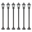 Paalverlichting voor tuin E27 110 cm aluminium brons 6 st - AllerleiShop