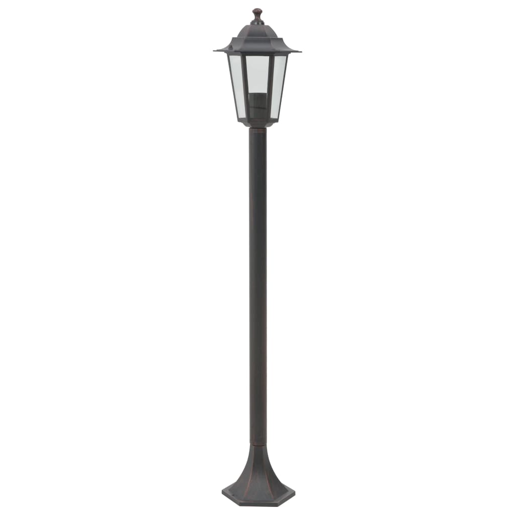 Paalverlichting voor tuin E27 110 cm aluminium brons 6 st - AllerleiShop