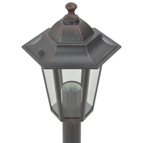 Paalverlichting voor tuin E27 110 cm aluminium brons 6 st - AllerleiShop