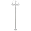 Paalverlichting tuin E27 220 cm aluminium wit 3-delig - AllerleiShop