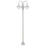 Paalverlichting tuin E27 220 cm aluminium wit 3-delig - AllerleiShop