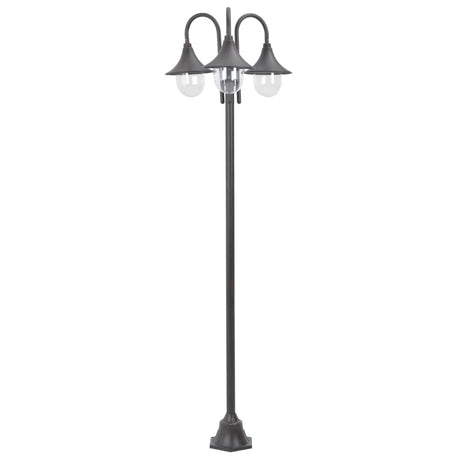 Paalverlichting tuin E27 220 cm aluminium brons 3-delig - AllerleiShop