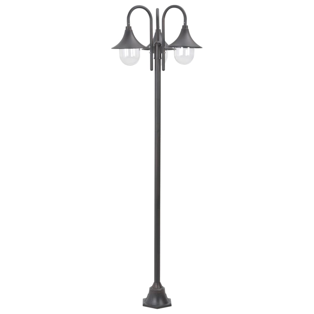 Paalverlichting tuin E27 220 cm aluminium brons 3-delig - AllerleiShop