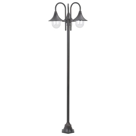 Paalverlichting tuin E27 220 cm aluminium brons 3-delig - AllerleiShop