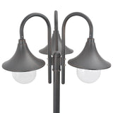 Paalverlichting tuin E27 220 cm aluminium brons 3-delig - AllerleiShop