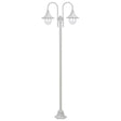 Paalverlichting tuin E27 220 cm aluminium wit 2-delig - AllerleiShop