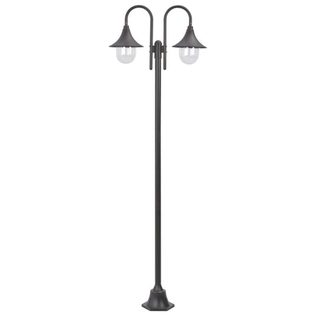 Paalverlichting tuin E27 220 cm aluminium brons 2-delig - AllerleiShop