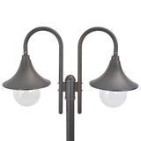 Paalverlichting tuin E27 220 cm aluminium brons 2-delig - AllerleiShop