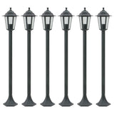 Paalverlichting voor tuin E27 110 cm aluminium donkergroen 6 st - AllerleiShop