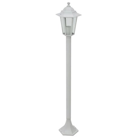 Paalverlichting voor tuin E27 110 cm aluminium wit 6 st - AllerleiShop