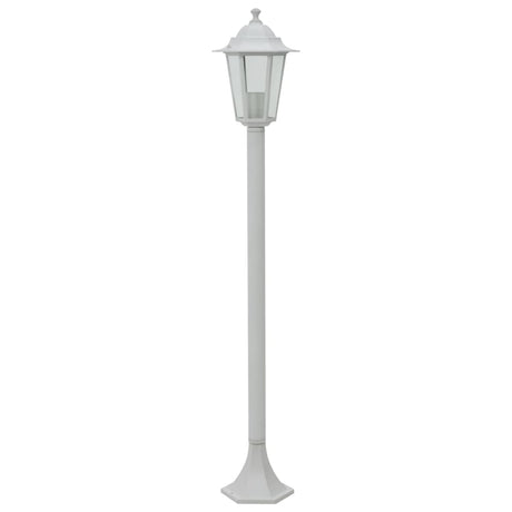 Paalverlichting voor tuin E27 110 cm aluminium wit 6 st - AllerleiShop