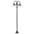 Paalverlichting tuin E27 220 cm aluminium donkergroen 3-delig - AllerleiShop