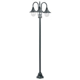 Paalverlichting tuin E27 220 cm aluminium donkergroen 3-delig - AllerleiShop