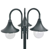 Paalverlichting tuin E27 220 cm aluminium donkergroen 3-delig - AllerleiShop