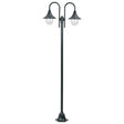 Paalverlichting tuin E27 220 cm aluminium donkergroen 2-delig - AllerleiShop