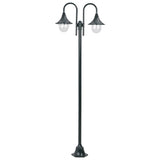 Paalverlichting tuin E27 220 cm aluminium donkergroen 2-delig - AllerleiShop