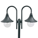 Paalverlichting tuin E27 220 cm aluminium donkergroen 2-delig - AllerleiShop