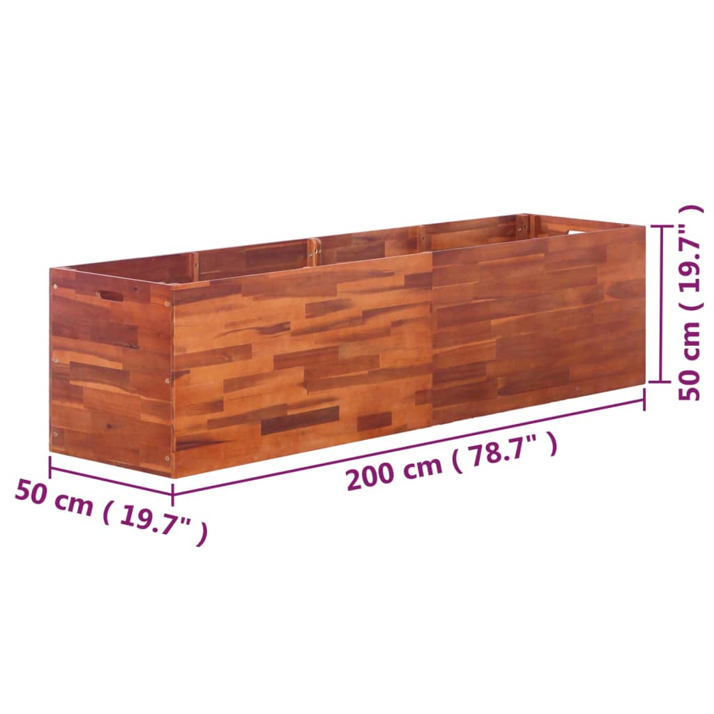 Plantenbak verhoogd 200x50x50 cm acaciahout - AllerleiShop